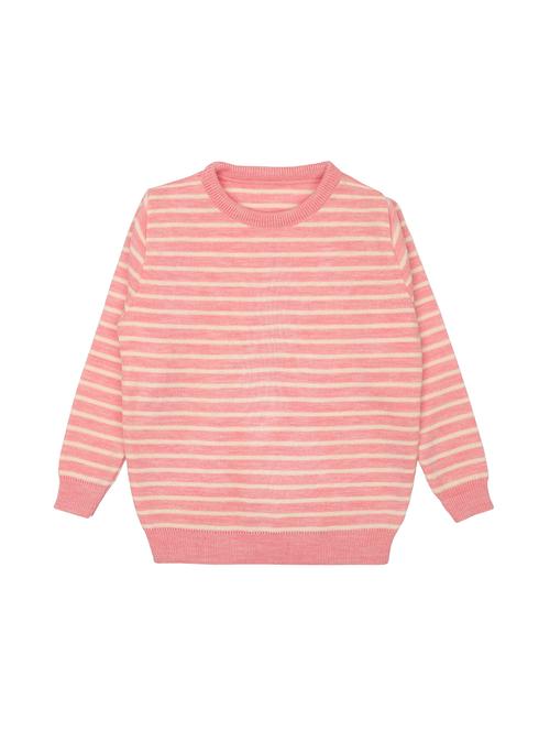 girls self design round neck sweater - 21542479 - Standard Image - 0