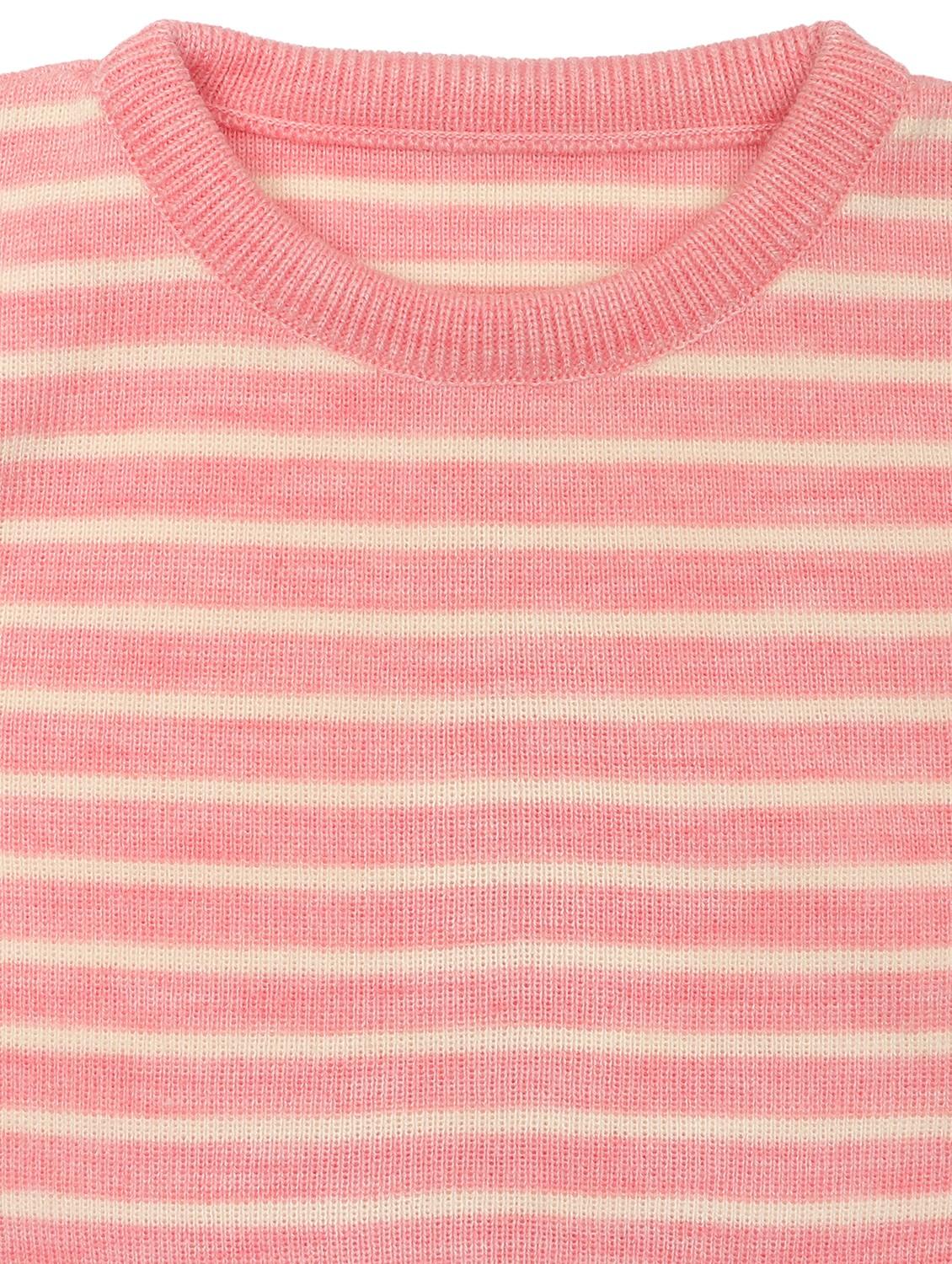 girls self design round neck sweater - 21542479 - Standard Image - 3
