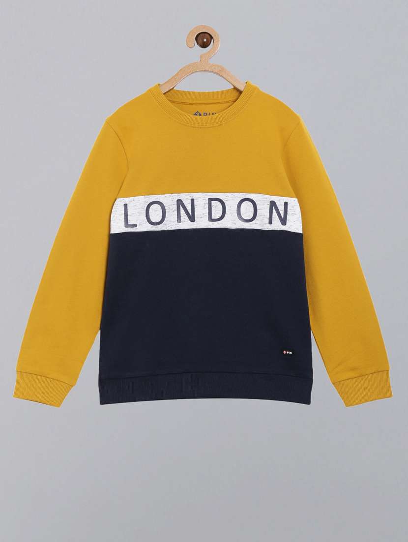 boys crew neck color block sweatshirt