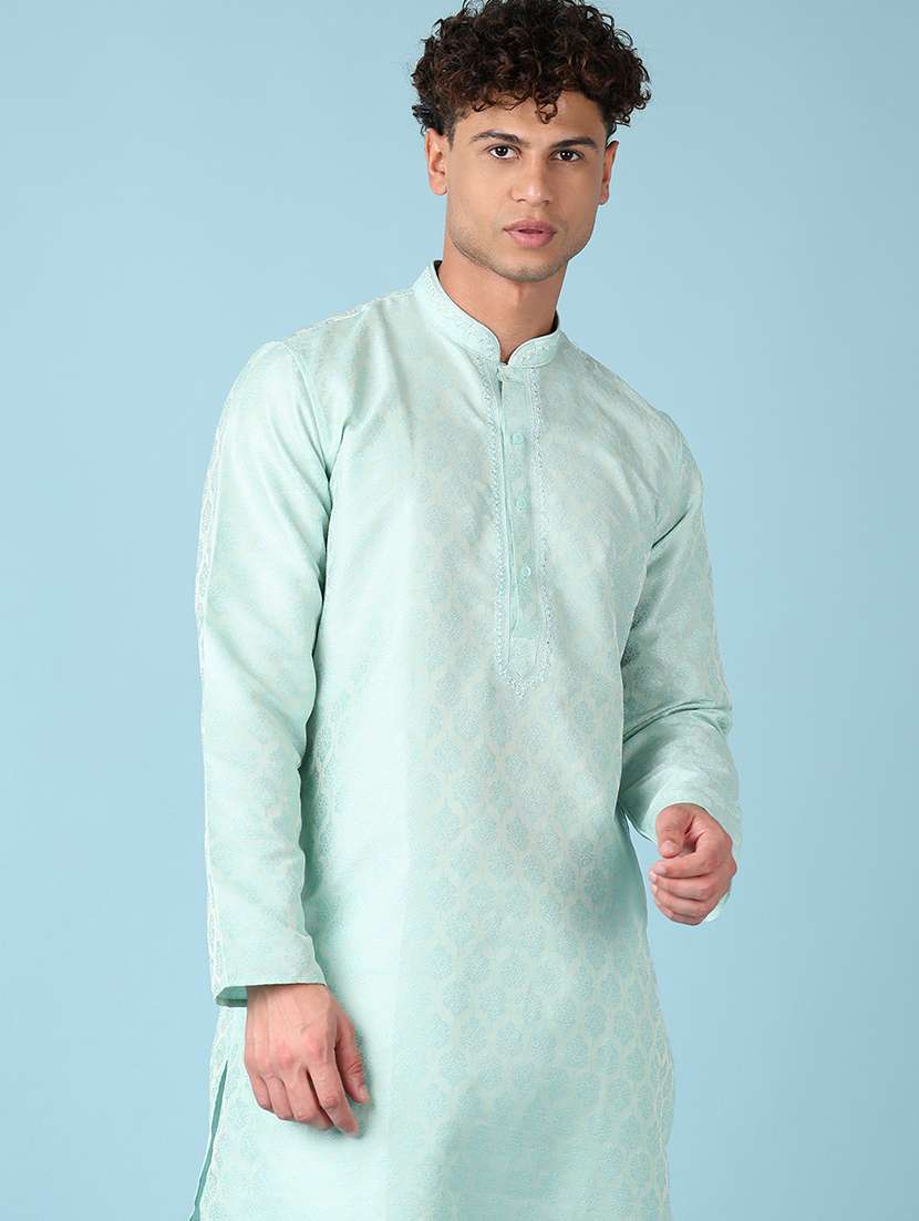 men printed kurta churidar ethnic wear set - 21542550 -  Standard Image - 3