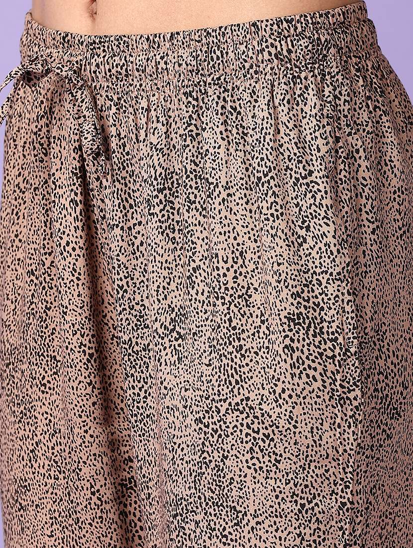 women beige printed mid rise pajama - 21542557 - Standard Image - 5