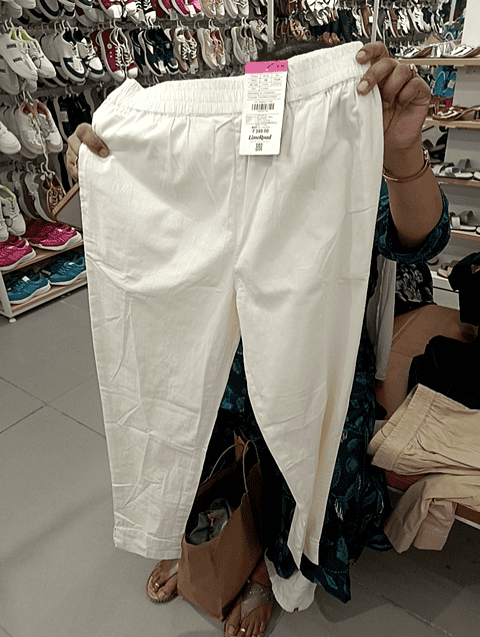 off white poplin trousers - 21542569 - Standard Image - 0