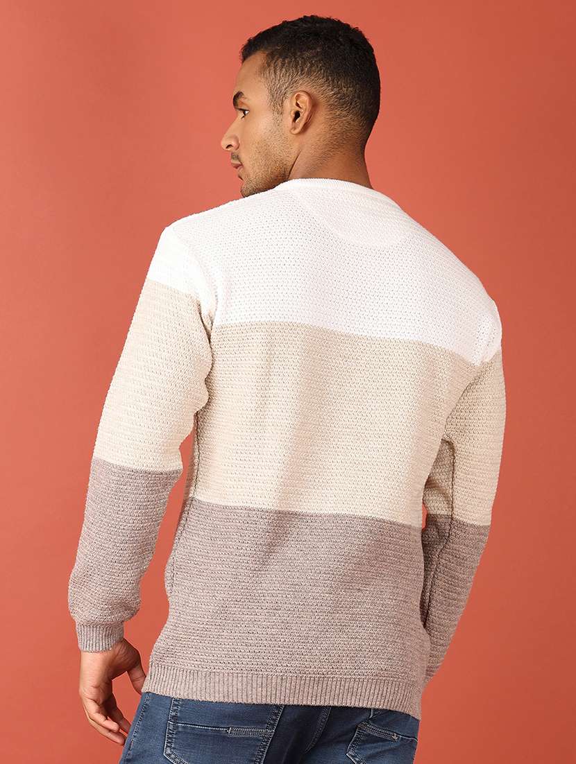 men long sleeves color block pullover - 21542580 -  Standard Image - 3