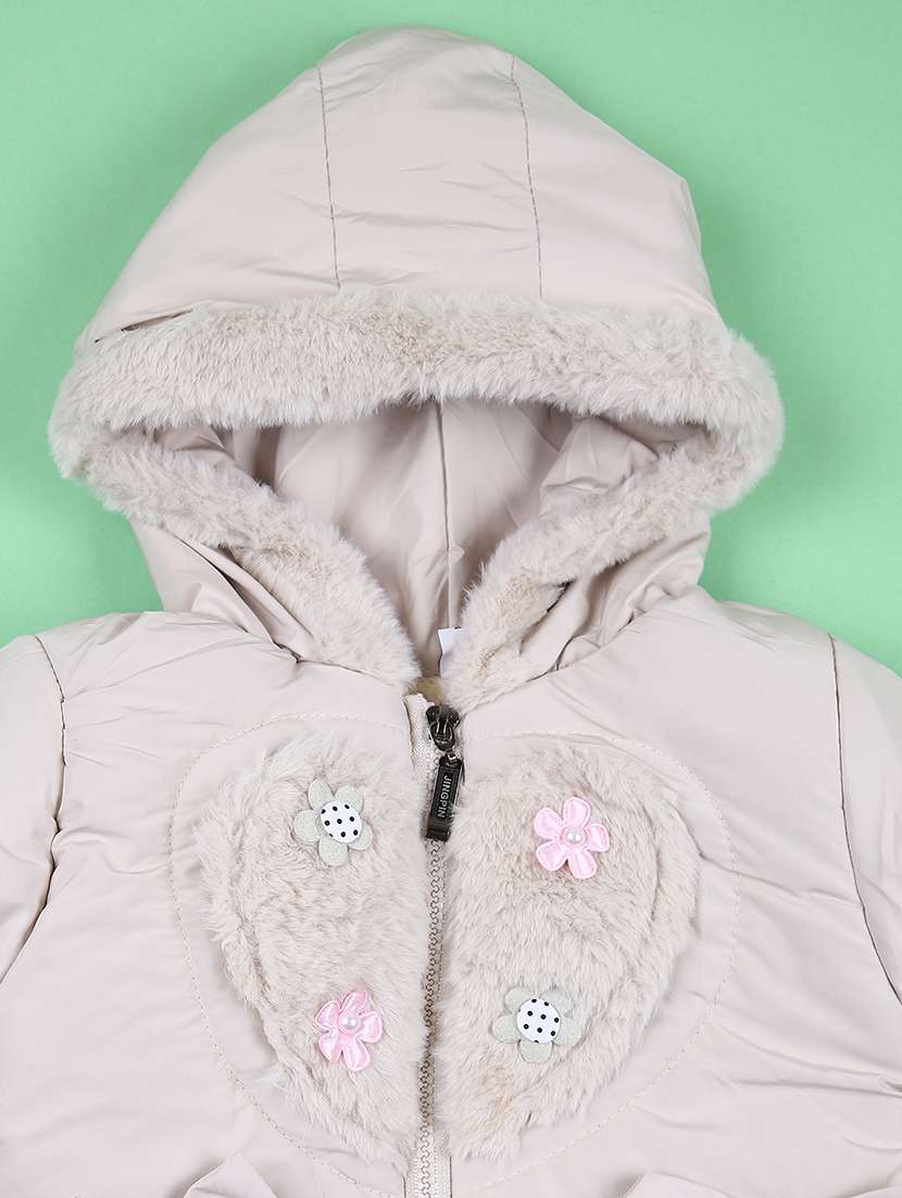 kids solid quilted hooded jacket - 21542581 -  Standard Image - 3