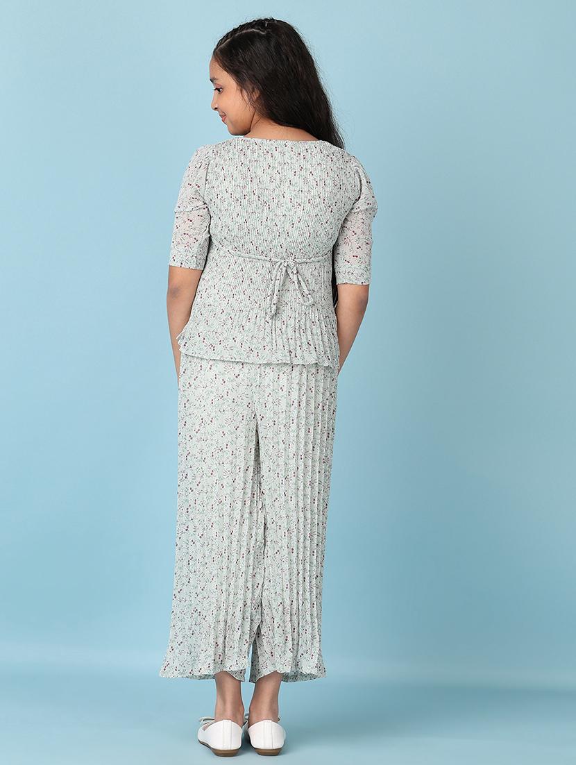 girls floral printed casual wear full length set - 21542611 - Standard Image - 3