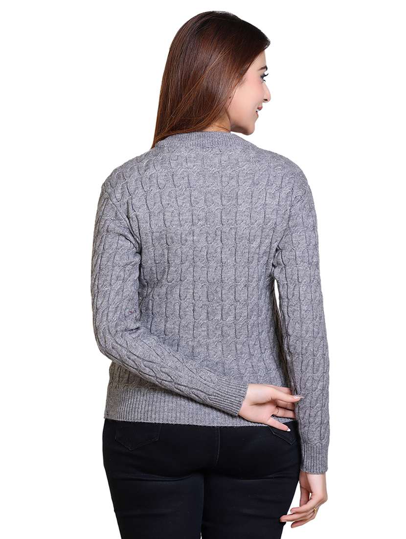 women self designed long sleeve pullover - 21543013 - Standard Image - 3