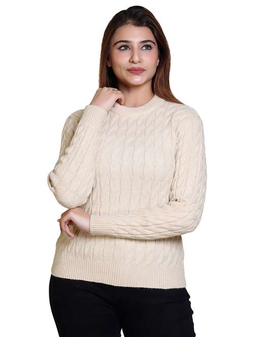 women self designed long sleeve pullover - 21543015 - Standard Image - 0