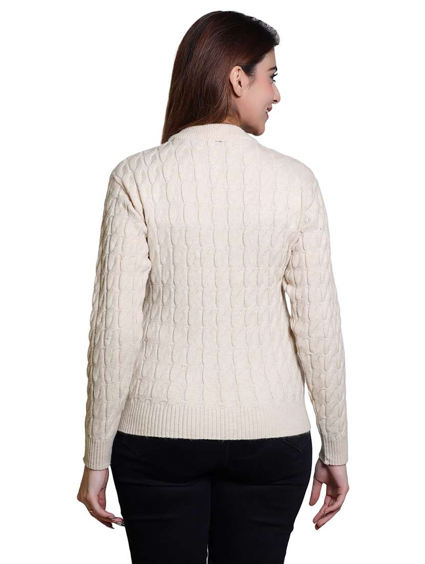 women self designed long sleeve pullover - 21543015 - Standard Image - 3