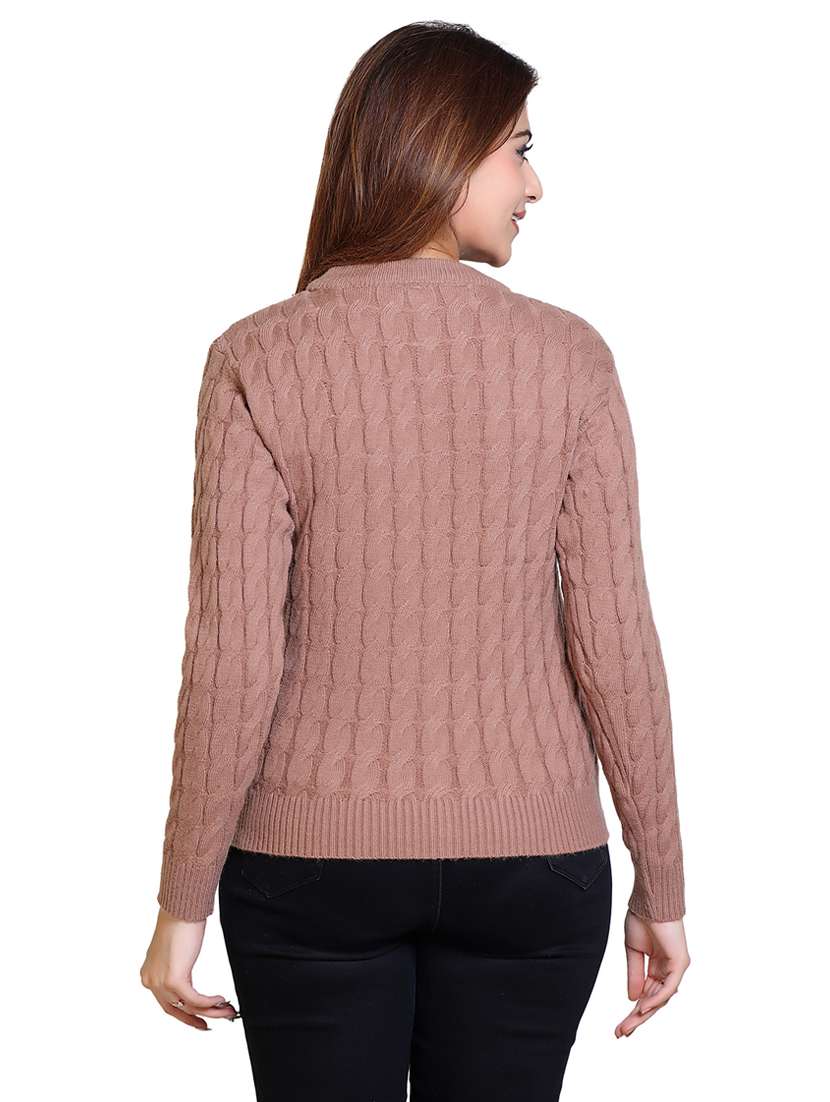women self designed long sleeve pullover - 21543017 - Standard Image - 3