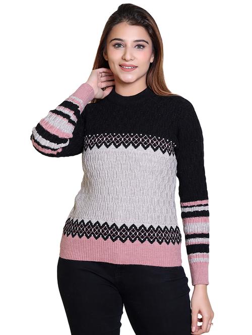 women color blocked long sleeve pullover - 21543029 - Standard Image - 0