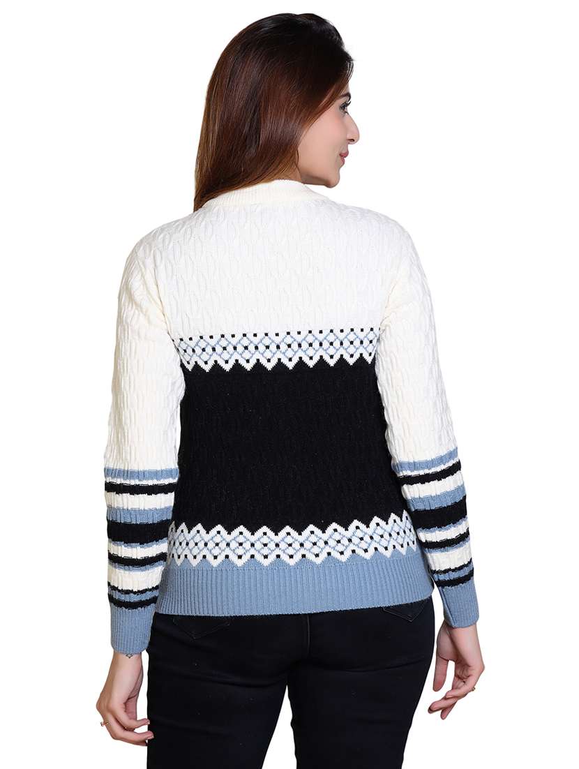women color blocked long sleeves pullover - 21543033 - Standard Image - 3