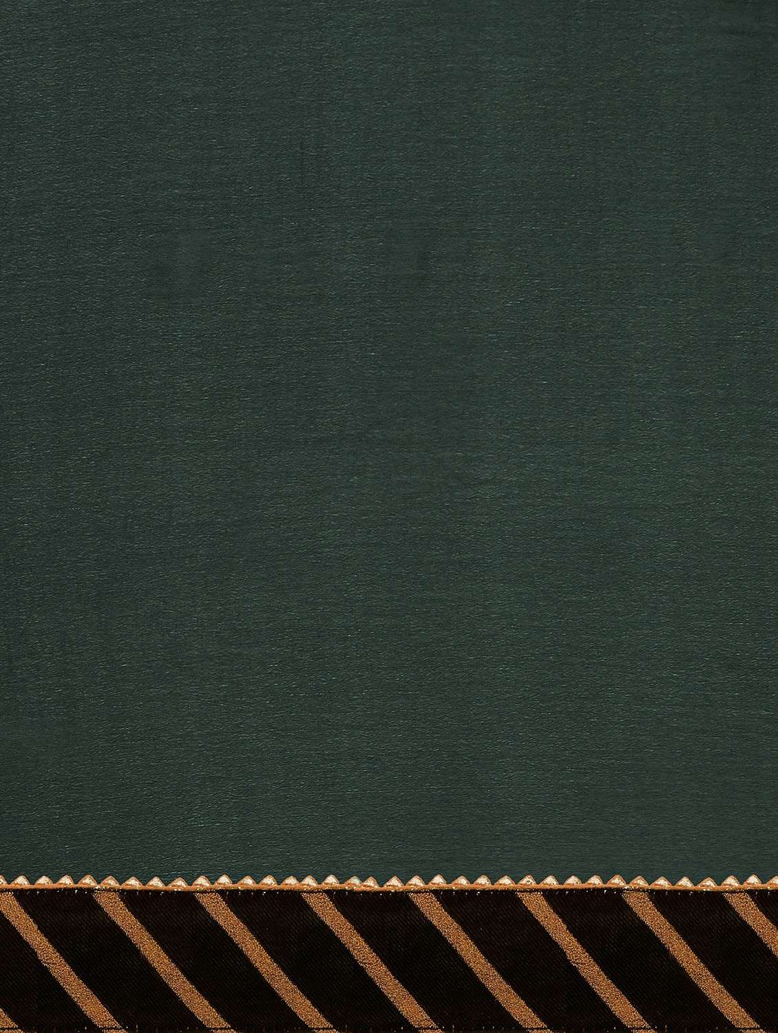 women bottle green solid lace work saree - 21544072 -  Standard Image - 5