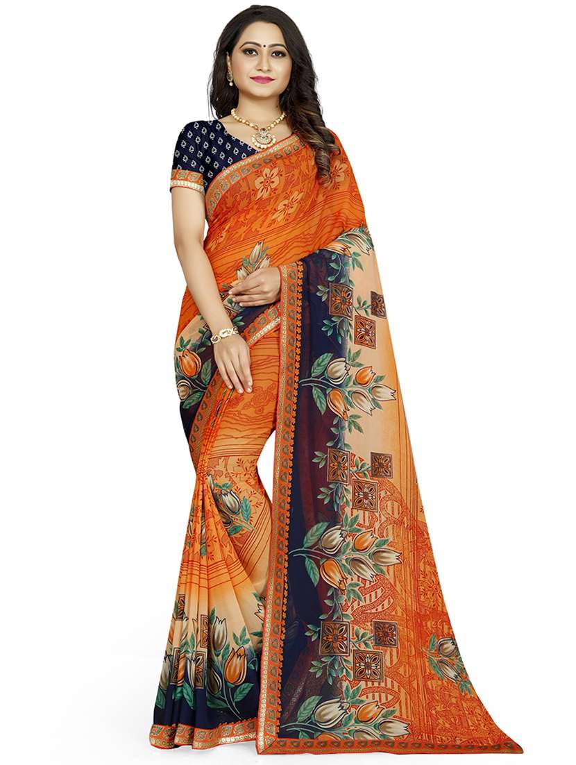women floral printed saree