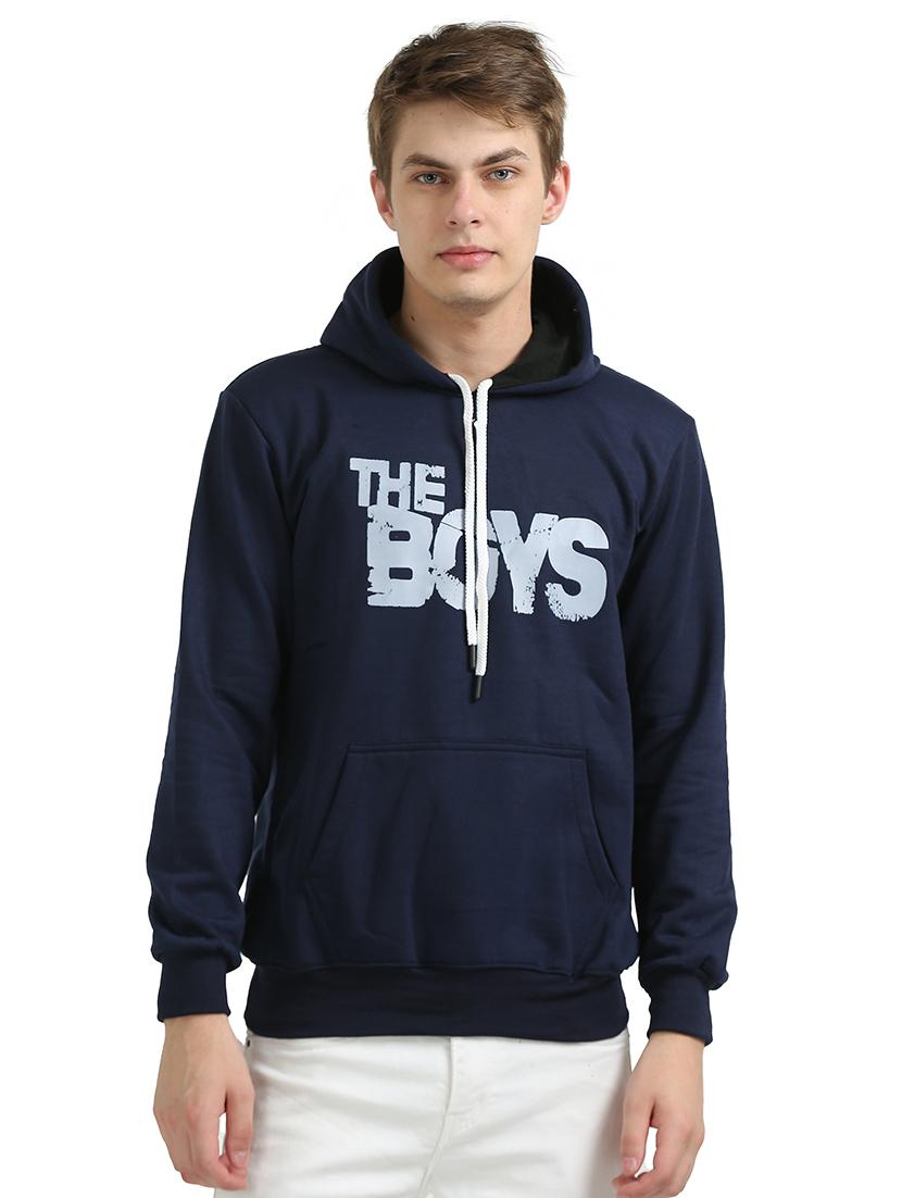 men front print hood neck sweatshirt - 21544295 - Zoom Image - 0