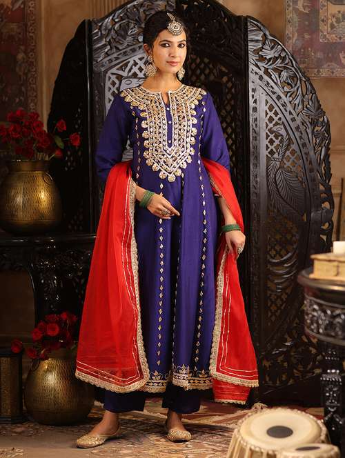 women gota patti kurta pant with dupatta suit set - 21544558 -  Standard Image - 0