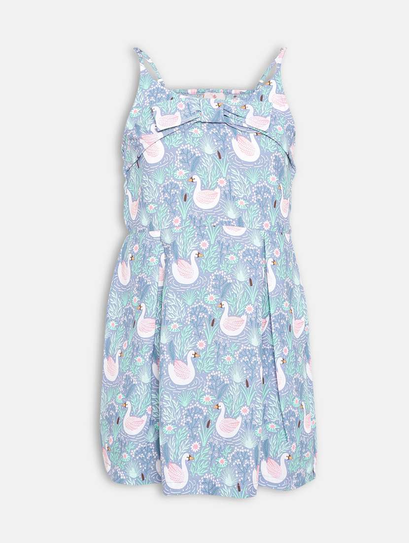 girls floral printed fit & flare dress