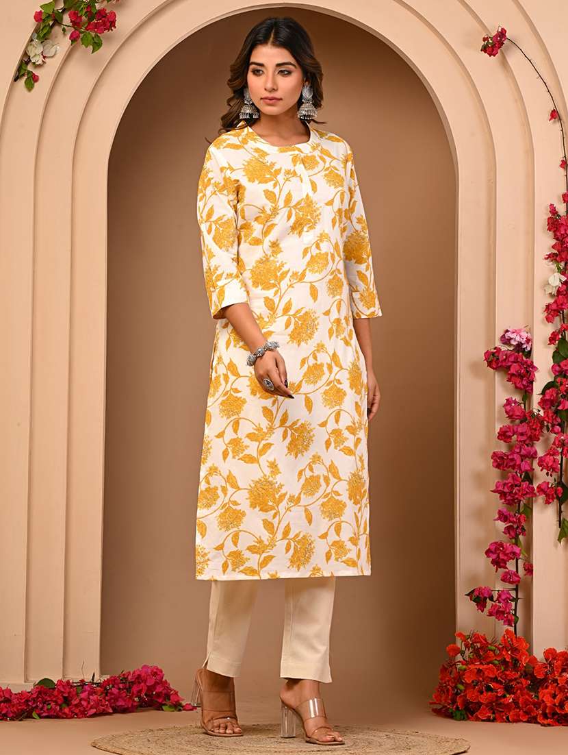 women printed mandarin collared straight kurta - 21544681 - Zoom Image - 0