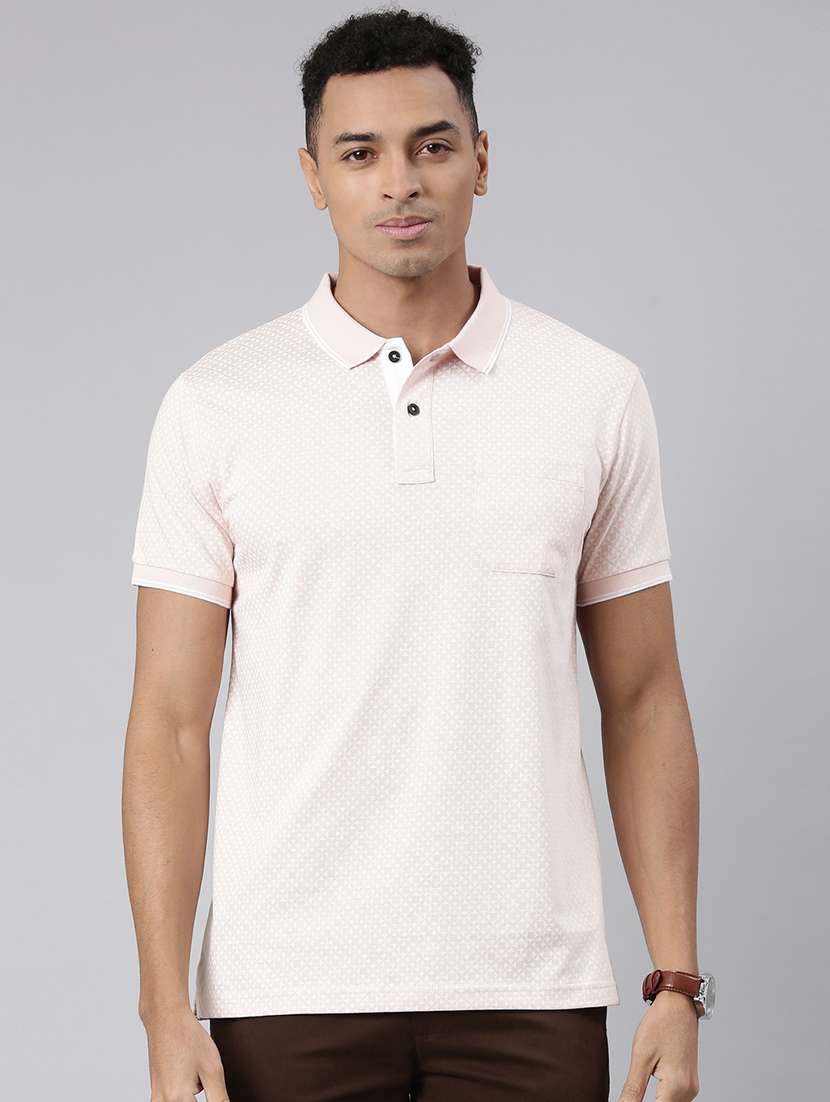 men all over print short sleeve polo t-shirt