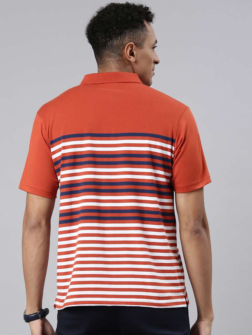 men striped short sleeve polo t-shirt - 21544742 - Standard Image - 3