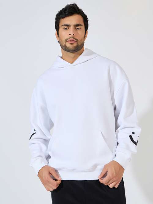 men hooded placement print sweatshirt - 21544824 - Standard Image - 0