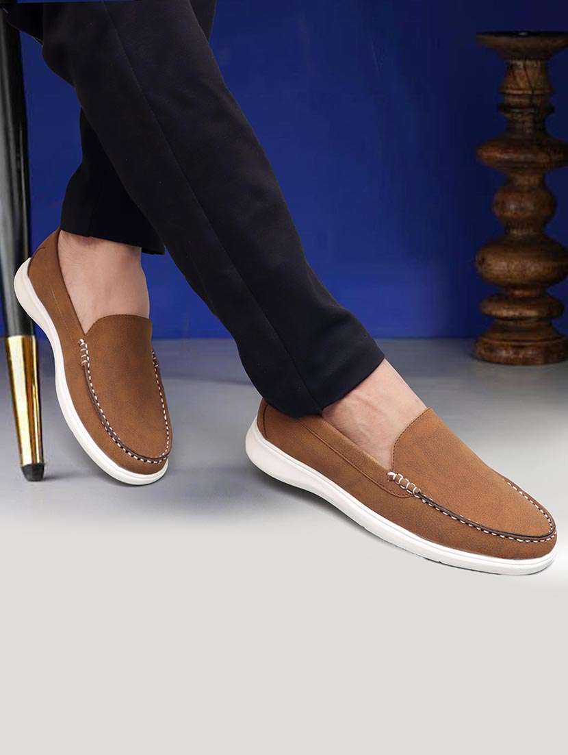 men beige slip on loafer - 21544927 -  Standard Image - 3