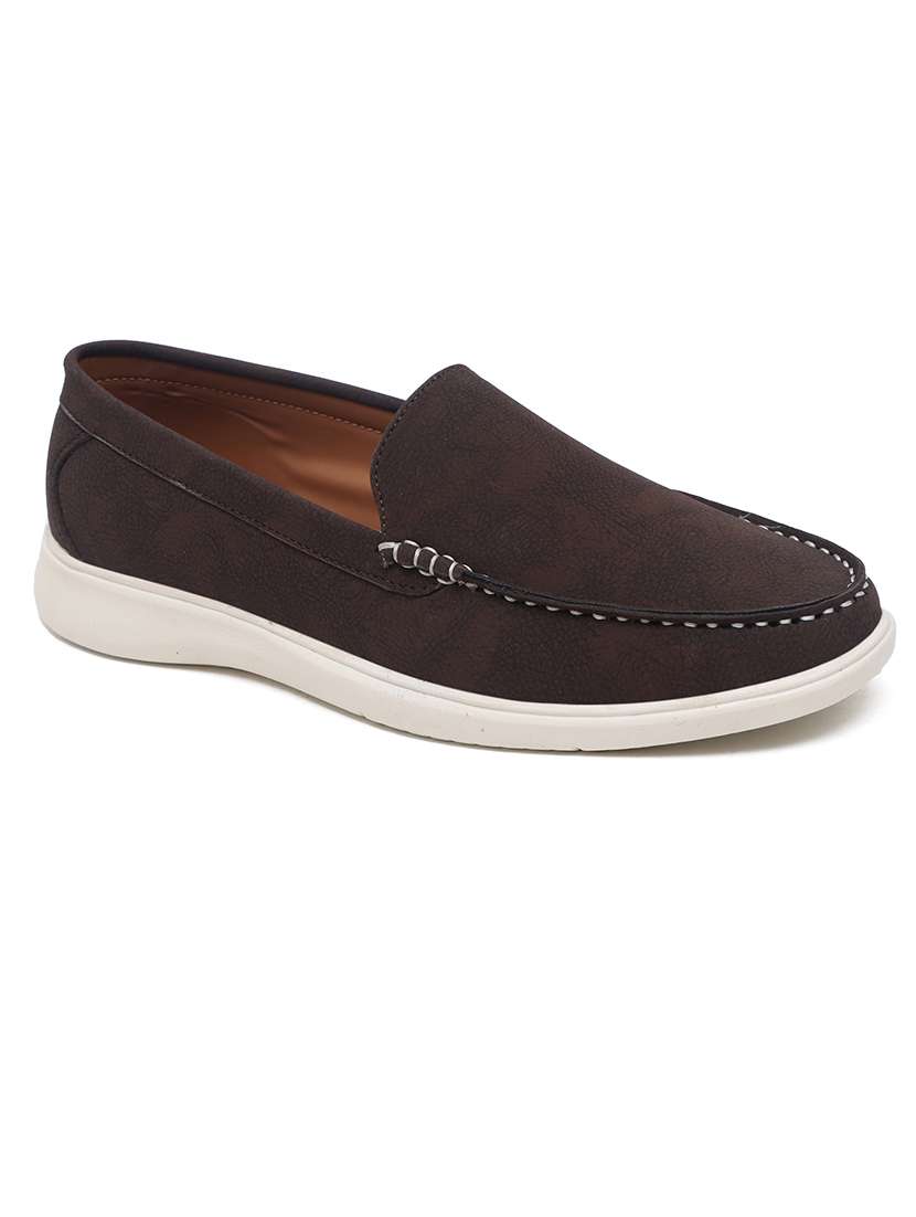 men brown slip on loafer
