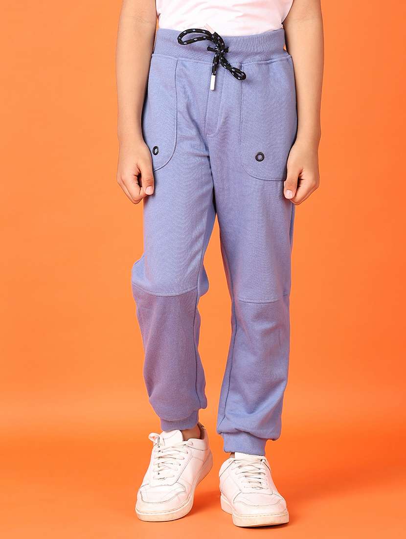 boys solid mid rise relaxed fit jogger