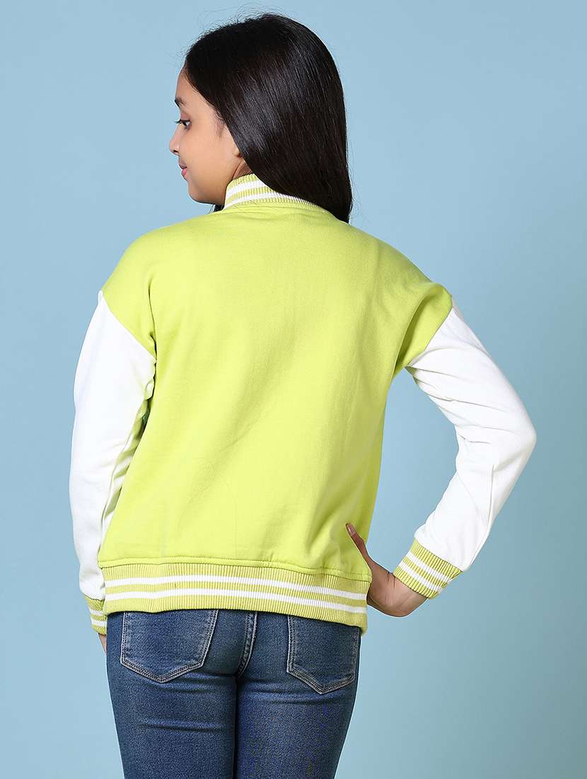 girls long sleeves color block varsity jacket - 21544982 -  Standard Image - 3