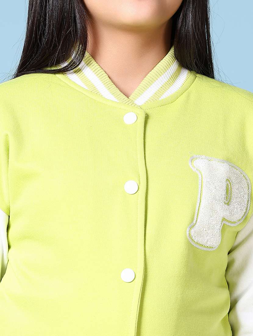 girls long sleeves color block varsity jacket - 21544982 -  Standard Image - 5