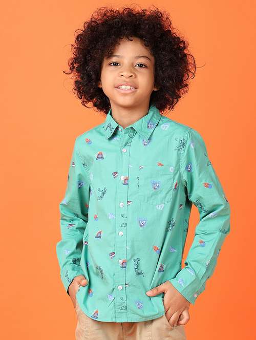 boys printed long sleeve shirts - 21544983 - Standard Image - 0