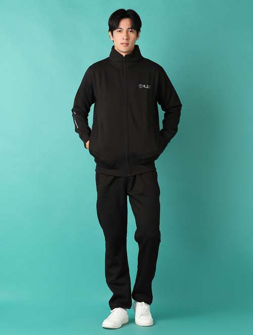men black solid ankle length track suit - 21545017 -  Standard Image - 0