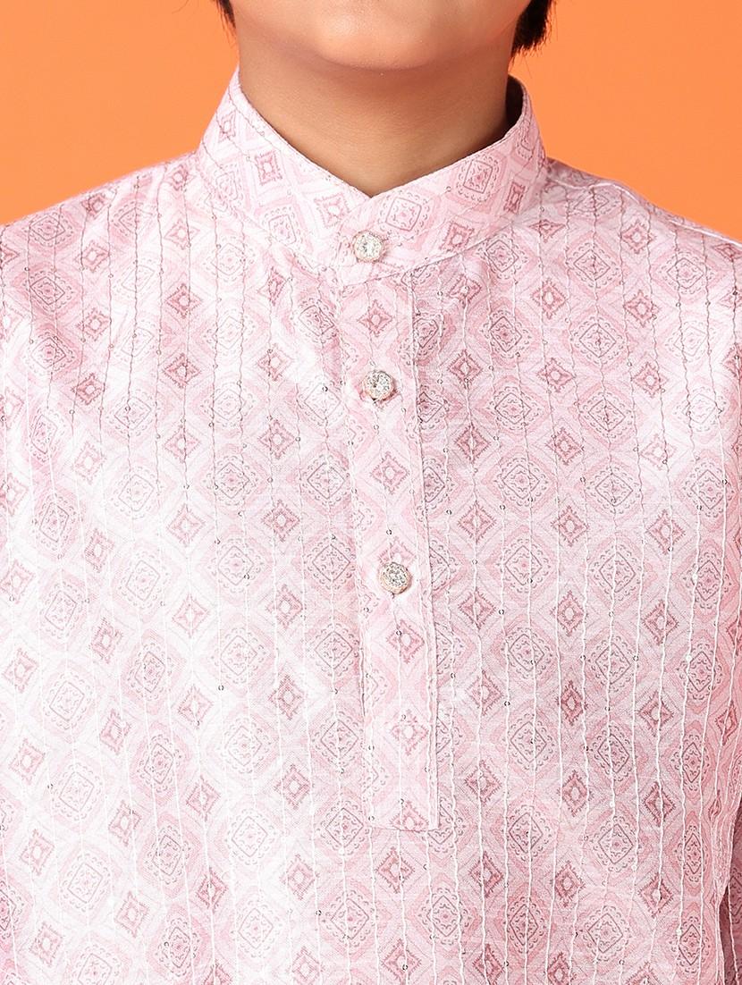 boys embroidered long sleeve kurta set - 21545024 - Standard Image - 5