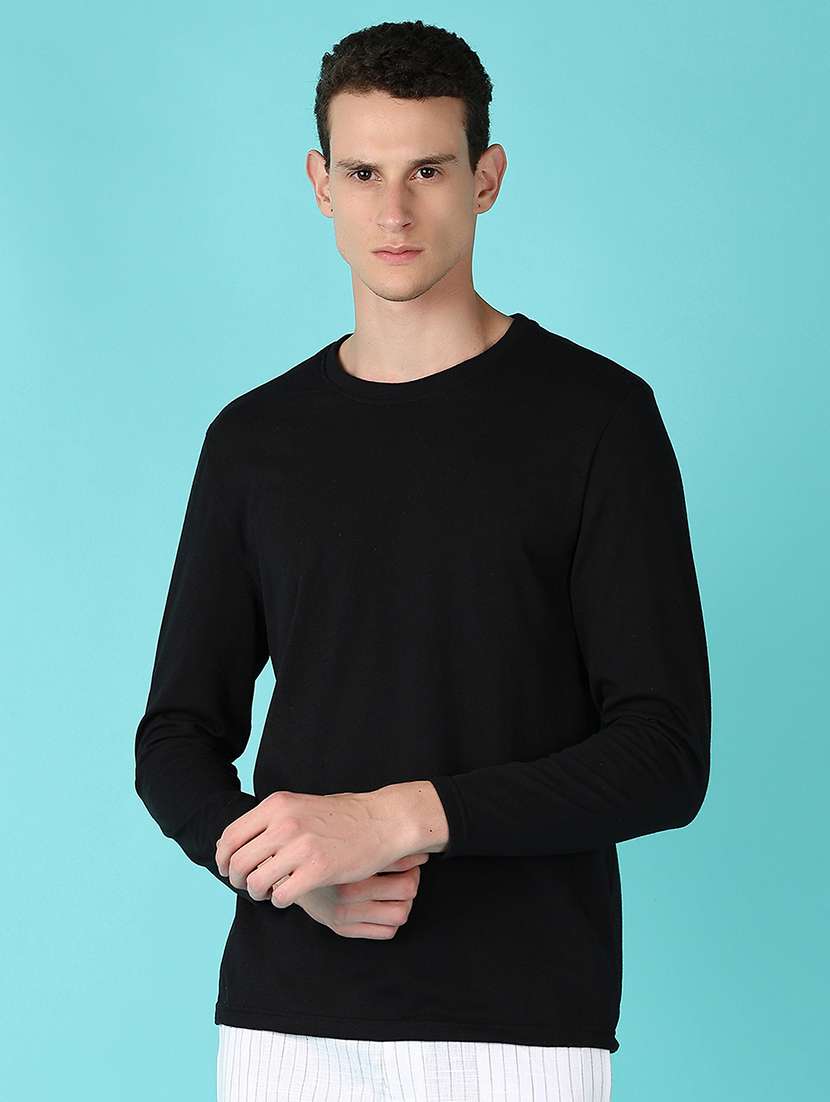 men solid long sleeve t-shirt
