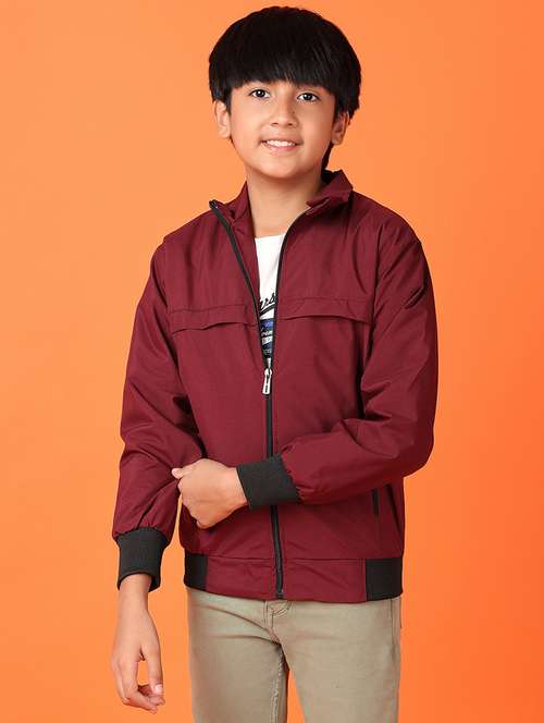 boys solid long sleeve regular jacket - 21545054 -  Standard Image - 0