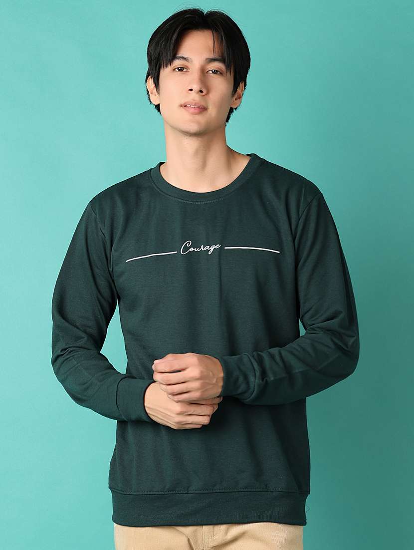men chest print round neck regular fit sweatshirt - 21545091 -  Zoom Image - 0