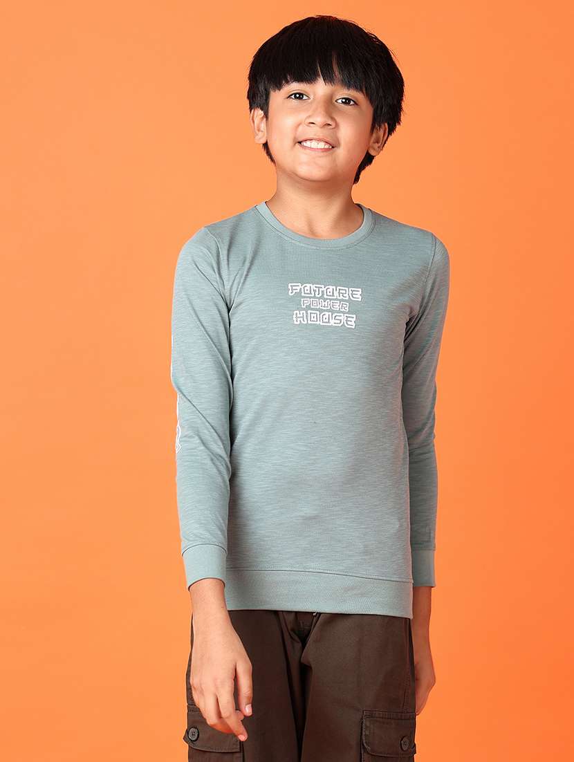 boys long sleeves front & back print t-shirt