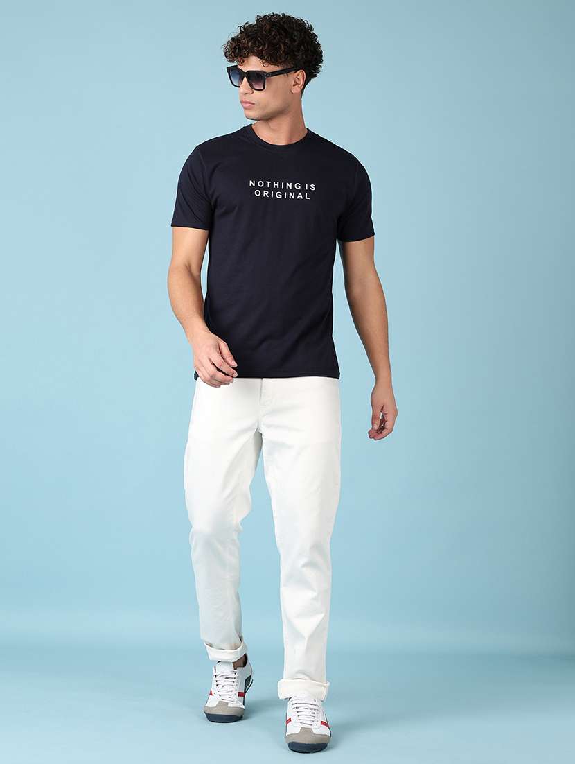 men round neck front & back print t-shirt - 21545330 -  Standard Image - 3