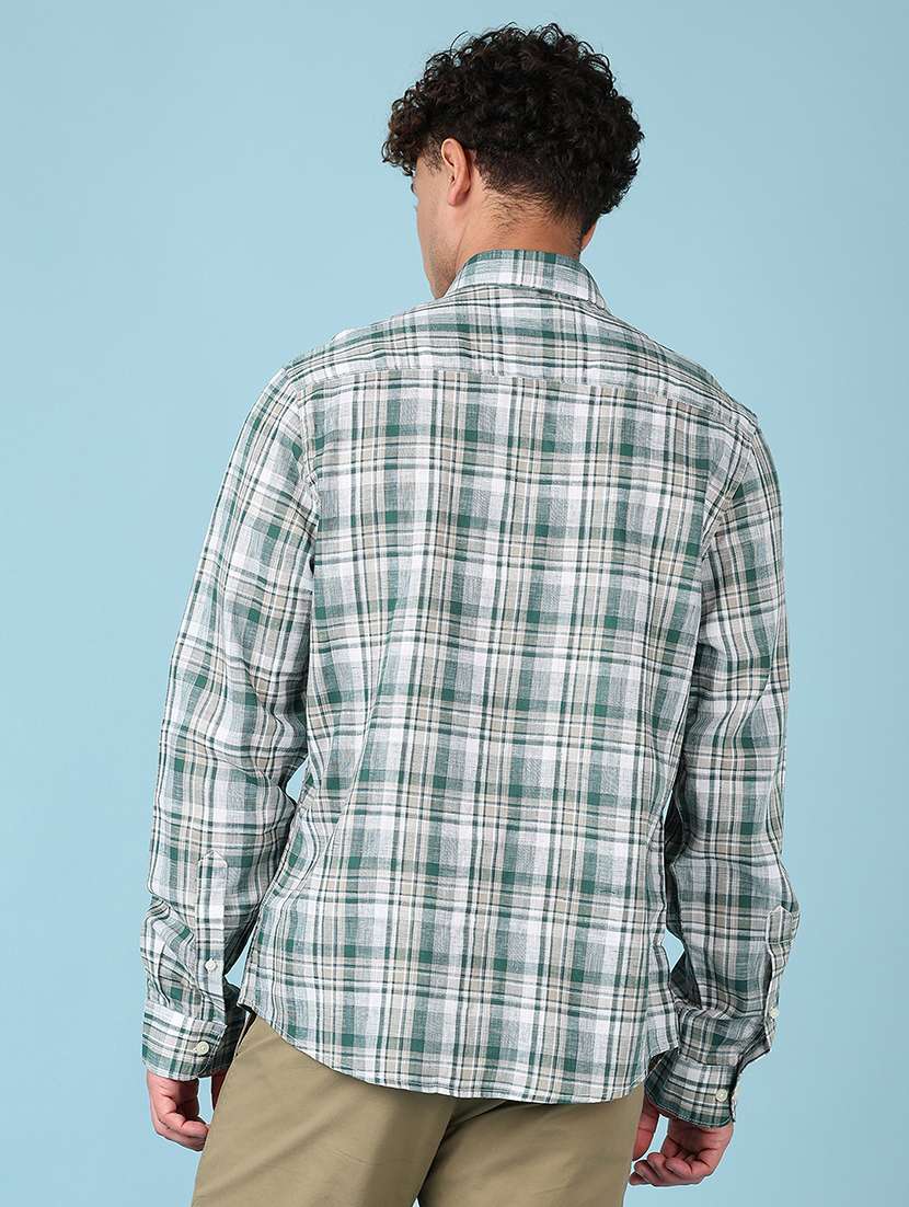 men checkered long sleeve casual shirt - 21545408 -  Standard Image - 3
