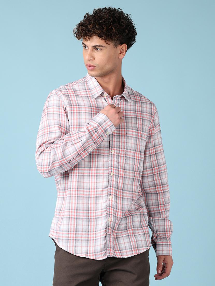 men checkered long sleeve casual shirt - 21545409 - Zoom Image - 0