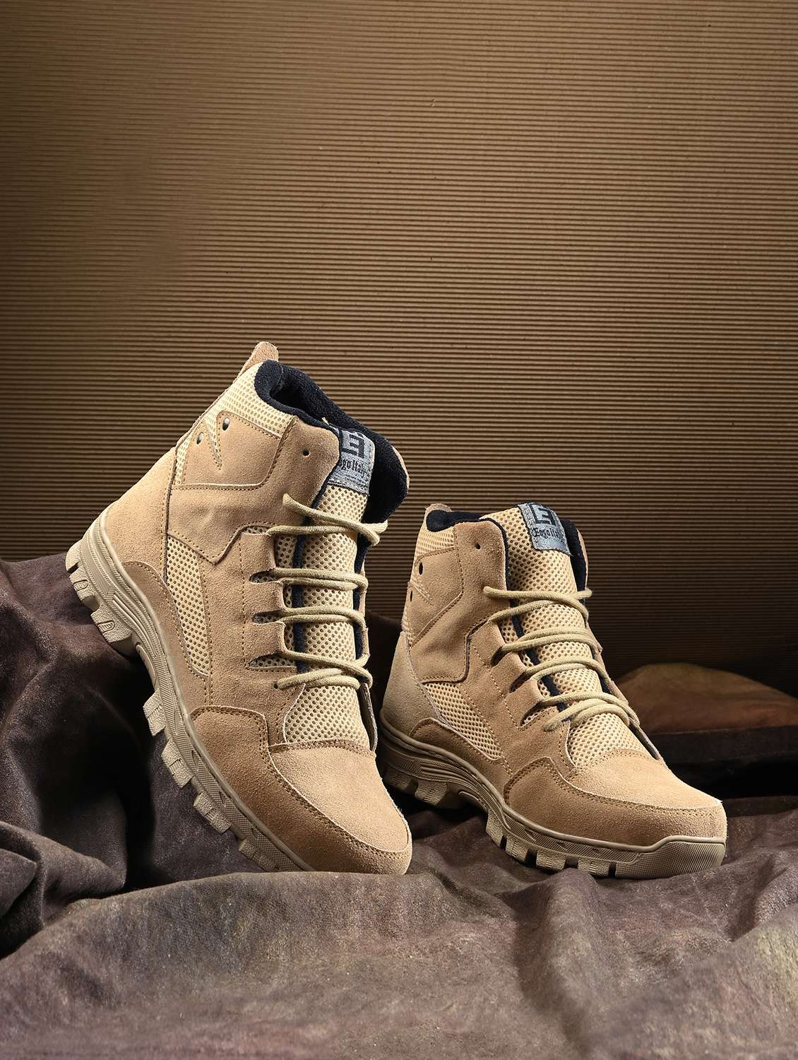 men beige hiking boot