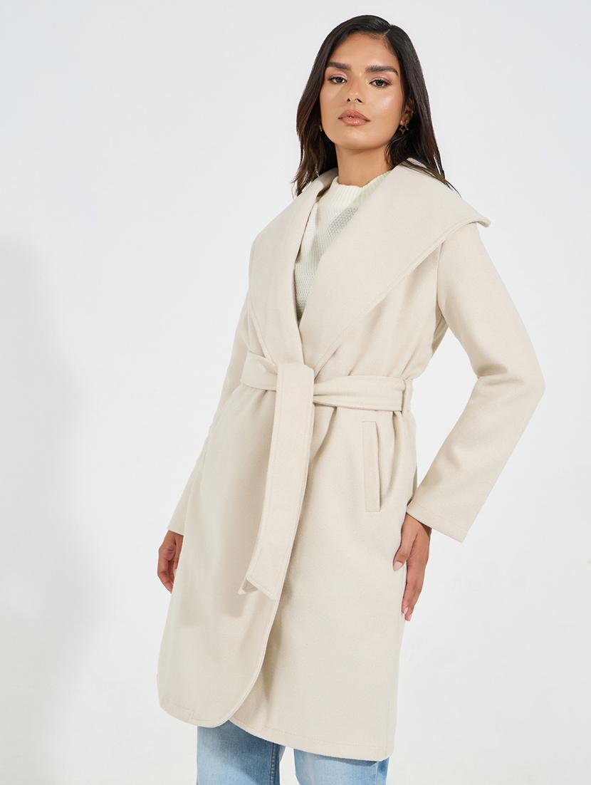 women beige solid trench coat - 21546978 -  Zoom Image - 0