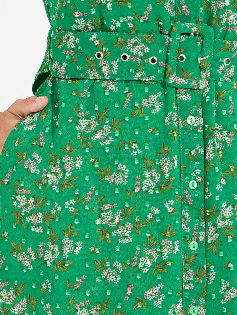 women green floral printed shirt dress - 21546980 -  Standard Image - 5