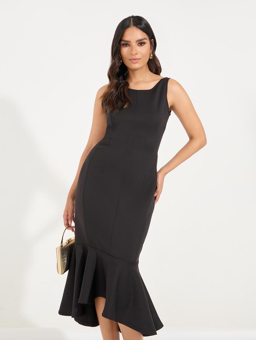 women black solid dress - 21546983 - Standard Image - 3
