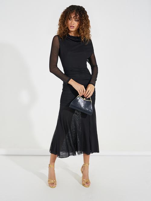 women black solid a-line dress - 21546990 - Standard Image - 0