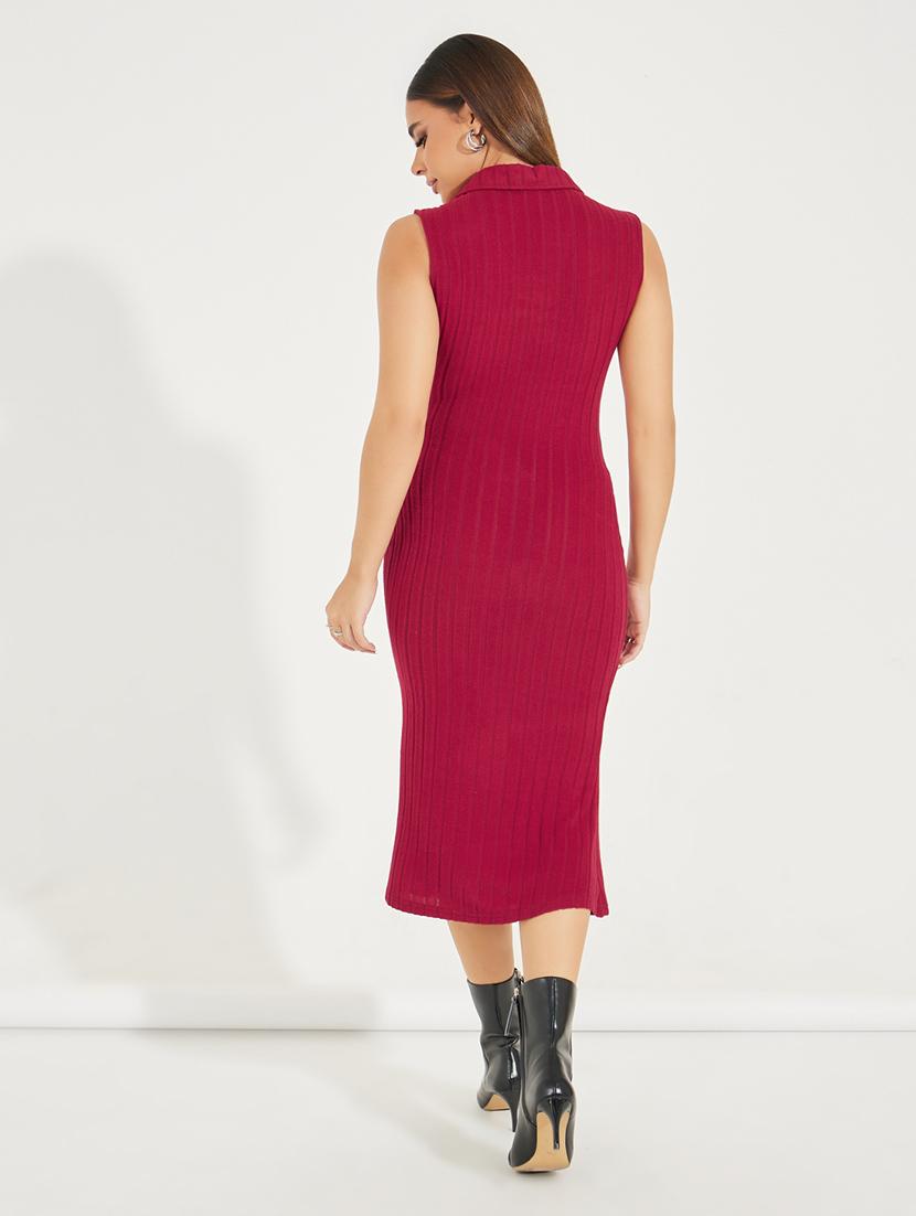 women red solid bodycon dress - 21547000 - Standard Image - 3