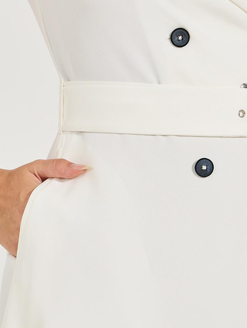 women white solid a-line dress - 21547011 - Standard Image - 5