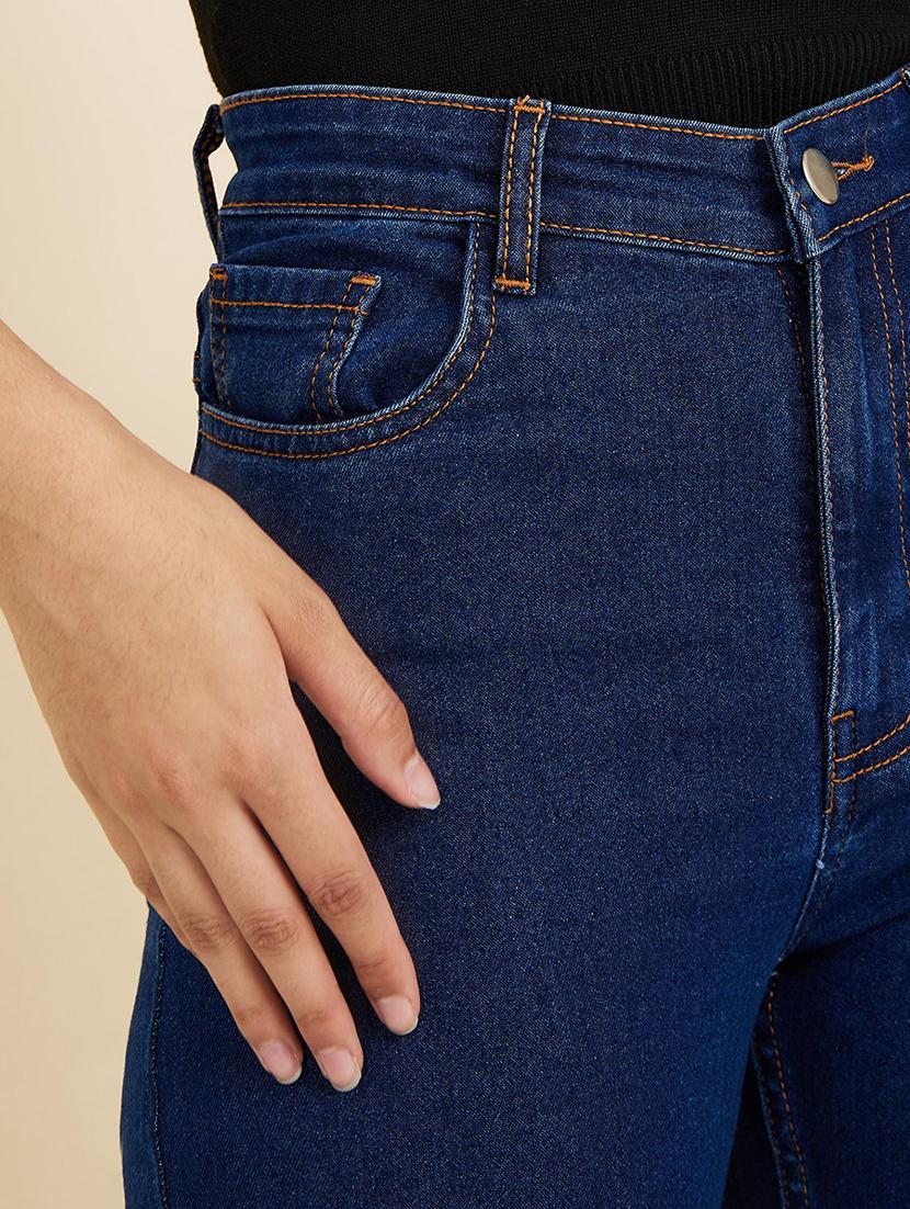 women blue plain skinny fit jean - 21547031 - Standard Image - 3