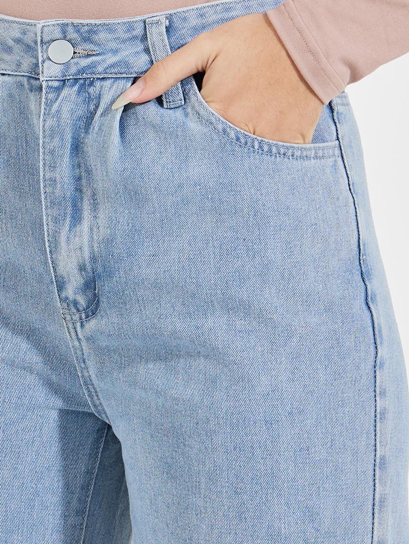 women blue plain wide leg jean - 21547041 - Standard Image - 3