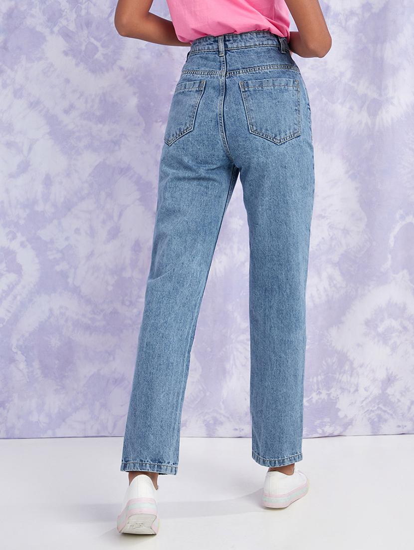 women blue straight fit jean - 21547042 - Standard Image - 3