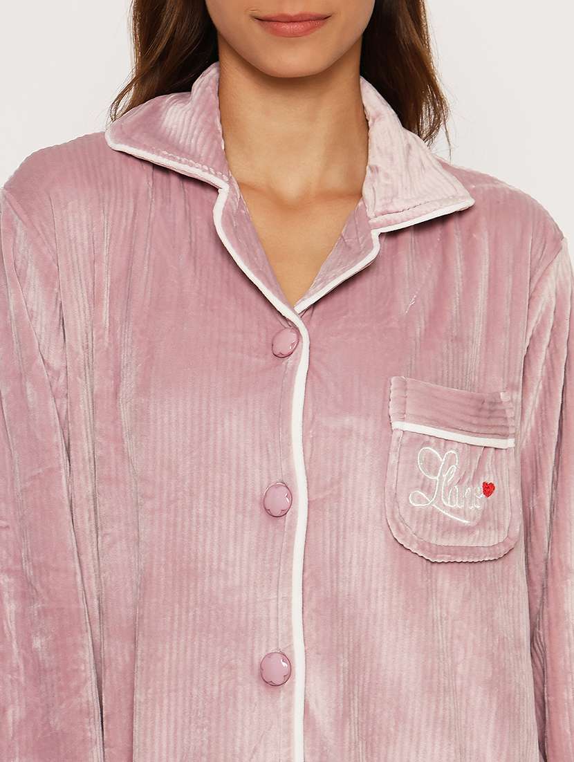 women solid pyjama nightwear set - 21547437 -  Standard Image - 5